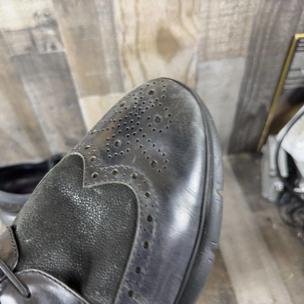 Kenneth Cole‎ Mens Trent Black Wingtip Dress Shoes Size 11